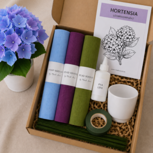 Krepp-paberist hortensia loomekomplekt